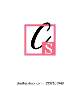 CS  Initial Handwriting logo template vector