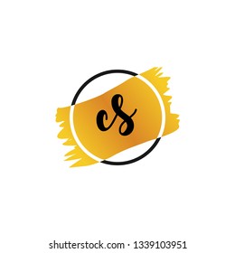 CS  Initial Handwriting logo template vector