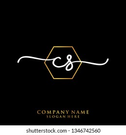 CS Initial handwriting logo template