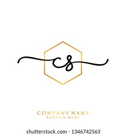 CS Initial handwriting logo template