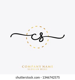 CS Initial handwriting logo template