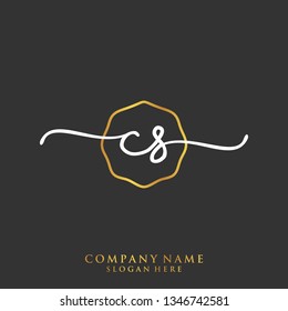 CS Initial handwriting logo template