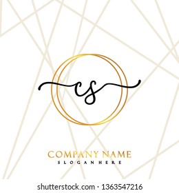 CS Initial Handwriting logo template vector