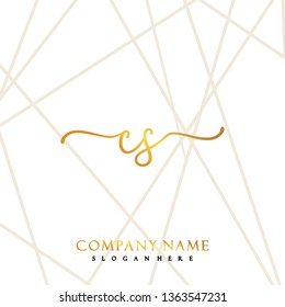 CS Initial Handwriting logo template vector