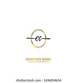 CS Initial handwriting logo template vector