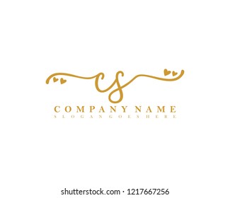 CS Initial handwriting logo vector