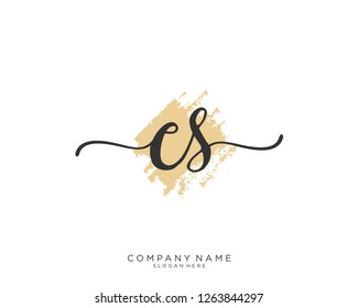 CS Initial handwriting logo vector