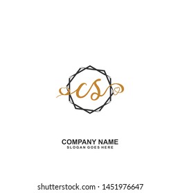 CS Initial handwriting logo vector