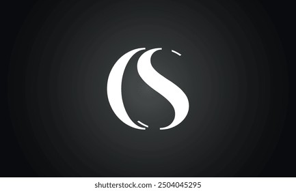 CS initial letter logo design. CS logo design vector in black background.