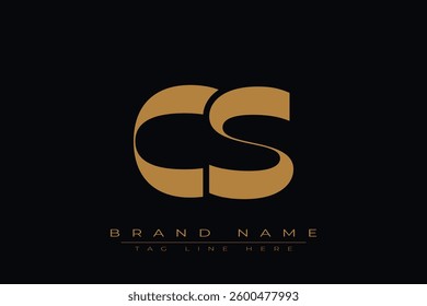 CS initial letter logo design. Letter C and S luxury alphabet letter logo icon template