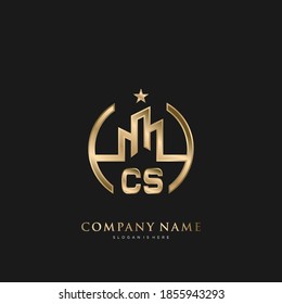 CS Initial Letter Real Estate Luxury house Logo Vector art for Business, Building, Architecture