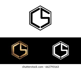 CS initial letters linked with hexagon shape logo
