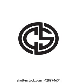 CS initial letters looping linked ellipse monogram logo
