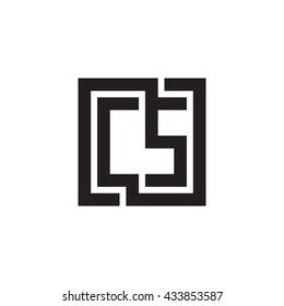 CS initial letters looping linked square monogram logo