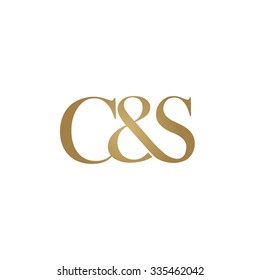 C&S Initial logo. Ampersand monogram golden logo