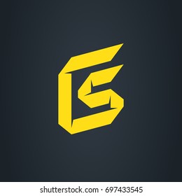 CS initial logo. C and S initial monogram logotype. Vector design element or icon. Origami letters