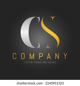 CS initial logo company name colored gold and silver  design. vector logo for business and company identity.