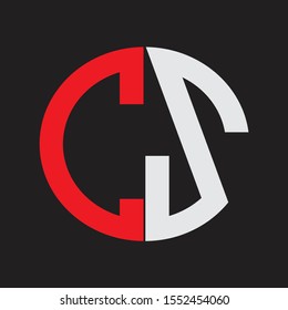 CS Initial Logo design Monogram Isolated on black background