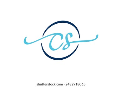 CS initial logo letter business financial company