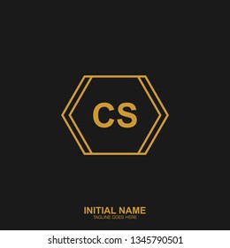 CS Initial logo letter with minimalist concept