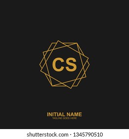 CS Initial logo letter with minimalist concept
