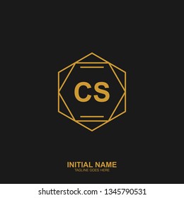 CS Initial logo letter with minimalist concept