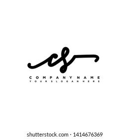 CS initial signature logo. handwriting logo template vector,