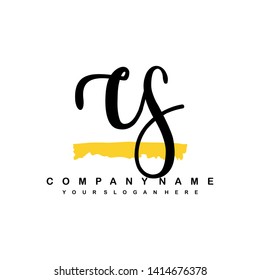 CS initial signature logo. handwriting logo template vector,