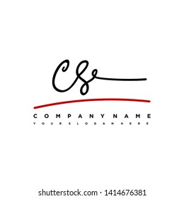 CS initial signature logo. handwriting logo template vector,