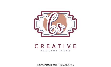 CS Initials, handwriting logo vector