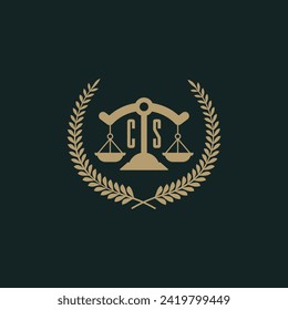 CS initials for law firm logo icon design vector image