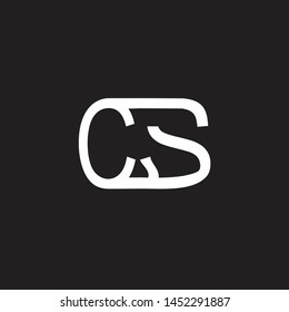 CS intial logo Capital Letters black background