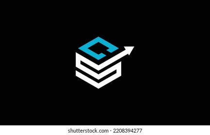 CS letter design logo logotype icon concept with serif font and classic elegant style look vector