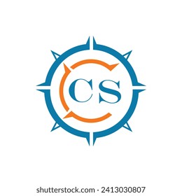 CS letter design. CS letter technology logo design on a white background.