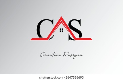 CS Letter House Logo – Creative Real Estate Monogram with Roof Icon and Home Shape for Property, Architecture and Modern Branding
