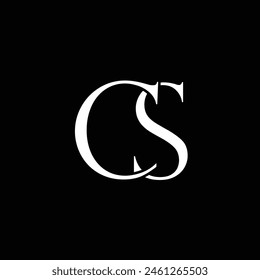 CS letter logo black and white wordmark