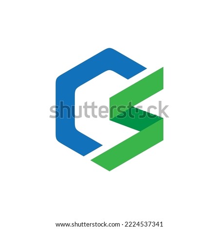 CS letter logo design, CS monogram initials letter logo concept, creative icon, vector Stock fotó © 