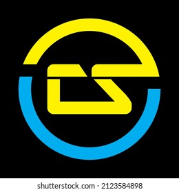 CS letter logo design on black background Initial Monogram Letter CS Logo Design Vector Template. Graphic Alphabet Symbol for Corporate Business Identity