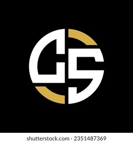 Diseño del logotipo de la letra CS sobre fondo negro. Concepto del logotipo de la letra de las iniciales creativas de CS.  
