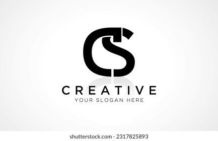 CS Letter Logo Design Vector Template. Alphabet Initial Letter CS Logo Design With Glossy Reflection Business Illustration.