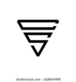CS letter logo konsep icon template