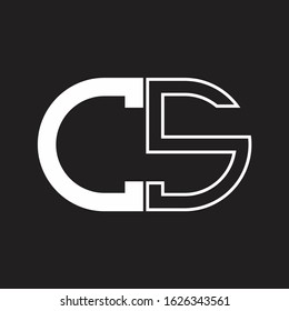 CS Letter logo monogram with oval shape negative space design template