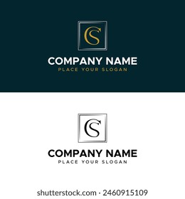 CS Letter Monogram Gold Minimalist Vector Logo