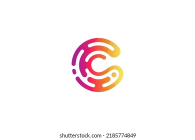 CS letter monogram logo design template