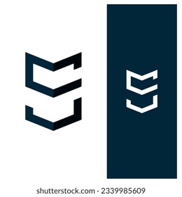 CS lettering logo, S lettering flat icon logo