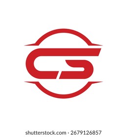 Estilo moderno del logotipo abstracto de las letras de CS