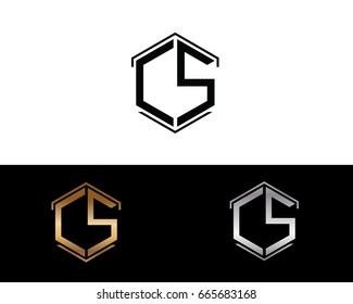 CS letters linked with hexagon shape logo



