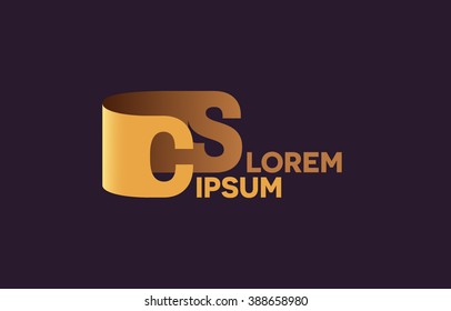 CS letters logo, C and S letters logo alphabet design.
