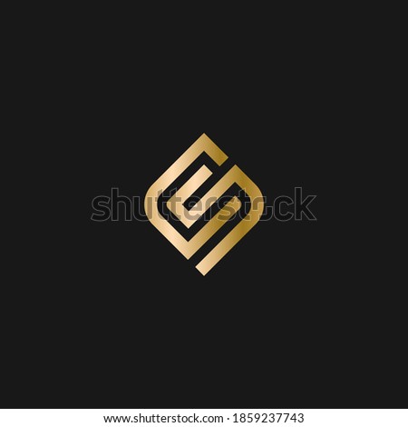 CS logo design. Vector illustration.