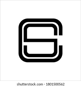 CS logo design vector sign
